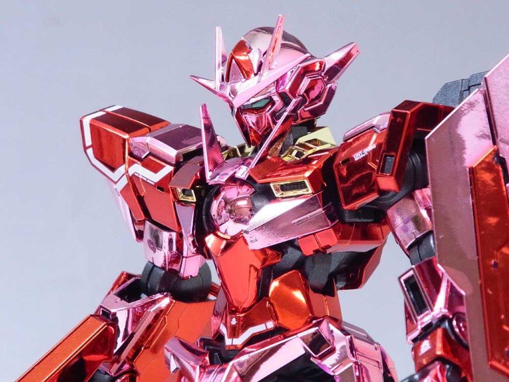 製作代行紹介 バンダイ ガンプラ Mg ダブルオークアンタ トランザムモード メッキ 塗装プラン プラビット